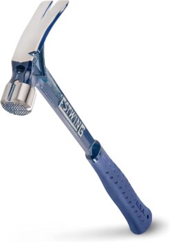 ESTWING Ultra Series Hammer - 19 oz Rip Claw Framer with Milled Face & Shock Reduction Grip - E6-19SM