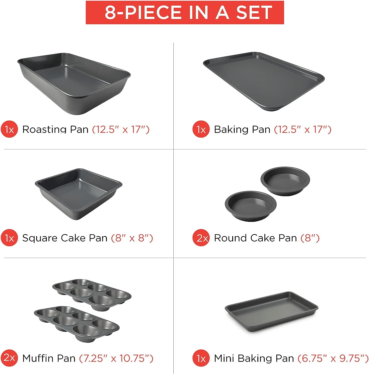 Baking Deep Baking Pans Nonstick Set, Cookie Sheet Baking Sheet