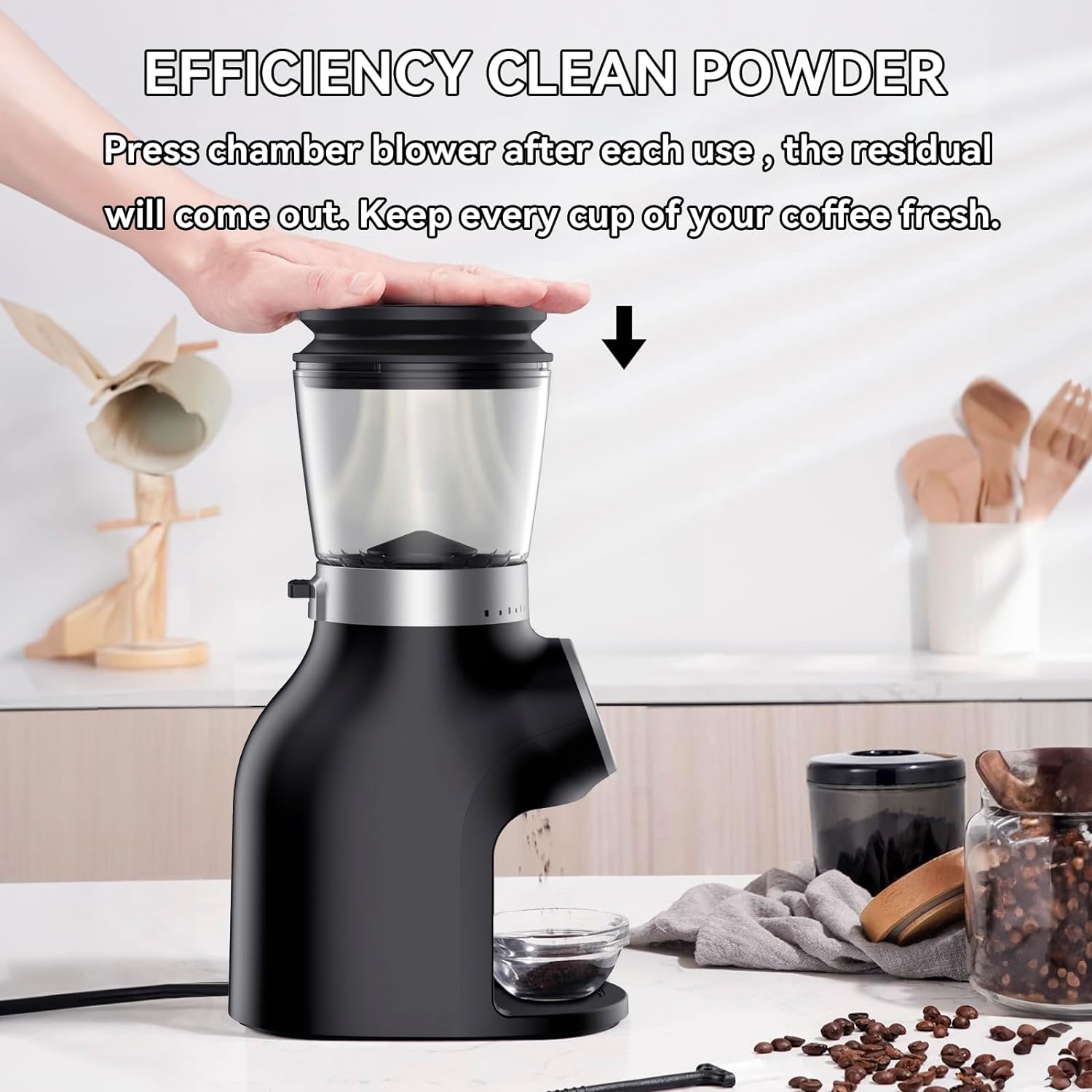 Electric Burr Coffee Grinder with Digital Control, BEEONE Espresso Grinder  with 31 Precise Settings for 1-10 Cups, Coffee Grinder Electric with Time  Display, Black