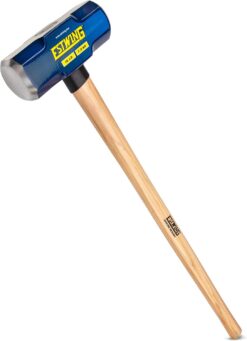 Estwing 16-Pound Hard Face Sledge Hammer for Demolition/Stake Driving, 50-55 HRC, 36-Inch Hickory Handle, Ergonomic Grip, Durable Construction
