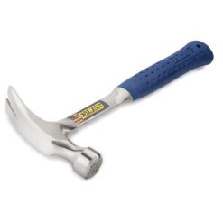 Estwing Hammer - 20 oz Straight Rip Claw with Milled Face & Shock Reduction Grip - E3-20SM, Silver
