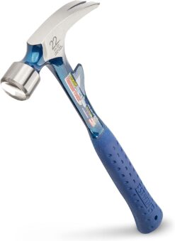 Estwing Hammertooth Hammer - 22 oz Straight Rip Claw with Smooth Face & Shock Reduction Grip - E6-22T, Blue