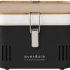 Everdure CUBE Portable Charcoal Grill, Tabletop BBQ, Perfect Tailgate, Beach, Patio, or Camping Grill, Lightweight & Compact Small Grill with Preparation Board & Food Storage Tray, Matte Black
