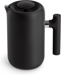 Fellow Clara Insulated Coffee Maker with Enhanced Filtration System - Portable French Press Stainless Steel - 24 oz Carafe - Matte Black