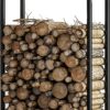 Fire Beauty Firewood Log Rack Adjustable Bracket Kit, Fireplace Wood Storage Holder,Black Powder,Coated Steel, Outdoor and Indoor