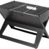 Fire Sense 60508 Notebook Charcoal BBQ Grill 3.5mm Cooking Bars Instant Foldable & Easy Portability For Outdoor Barbecues Camping Traveling Picnics Garden Beach Party - Black