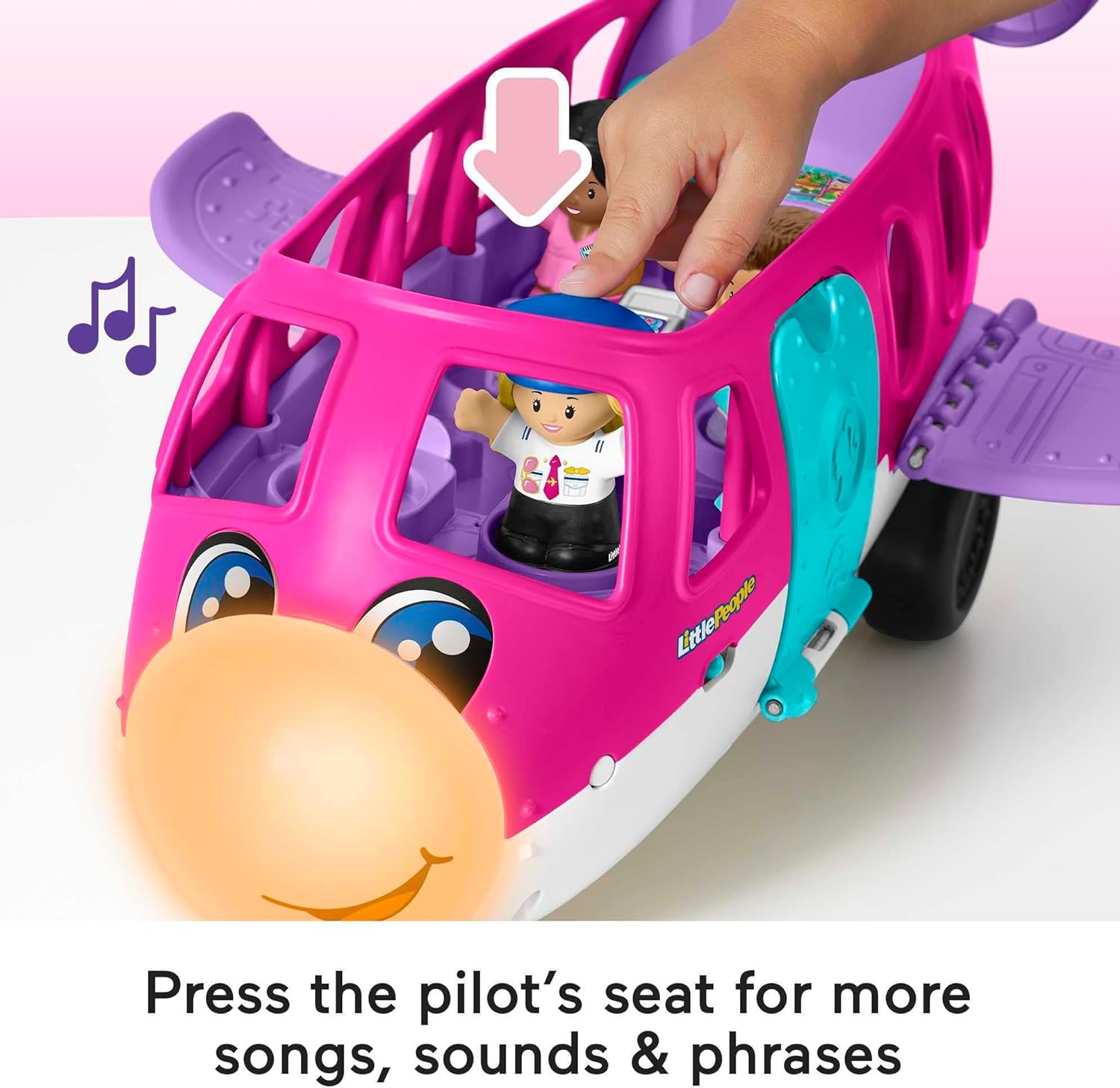 Fisher-Price Little People Barbie Toddler Toy Little Dream Plane with  Lights Music & Figures for Pretend Play Ages 18+ Months