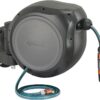 GARDENA 8040 50 Foot Wall Mounted Retractable Reel with Hose Guide, ft, Grey
