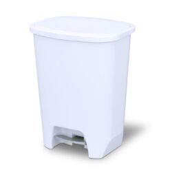 Glad Kitchen Trash Can 20 Gallon | Large Plastic Waste Bin with Odor Protection of Lid | Hands Free with Step On Foot Pedal and Garbage Bag Rings, 20 Gallon, White