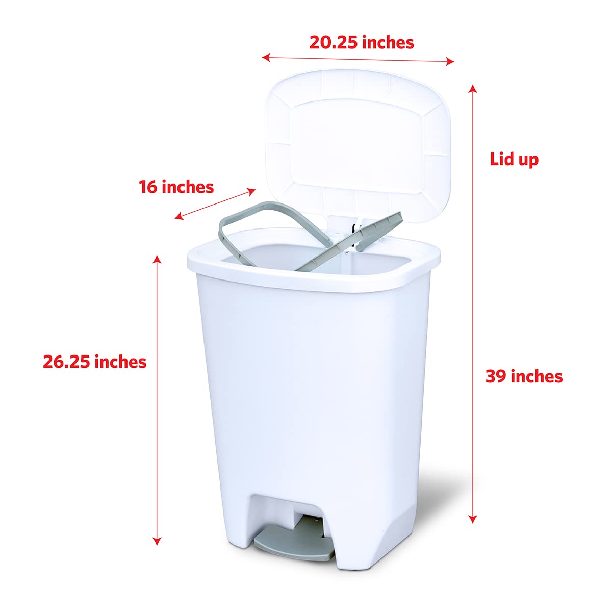  Glad Kitchen Trash Can, Large Plastic Waste Bin with Odor  Protection of Lid