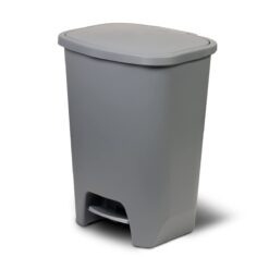 Glad Kitchen Trash Can | Large Plastic Waste Bin with Odor Protection of Lid | Hands Free with Step On Foot Pedal and Garbage Bag Rings, 20 Gallon, Grey
