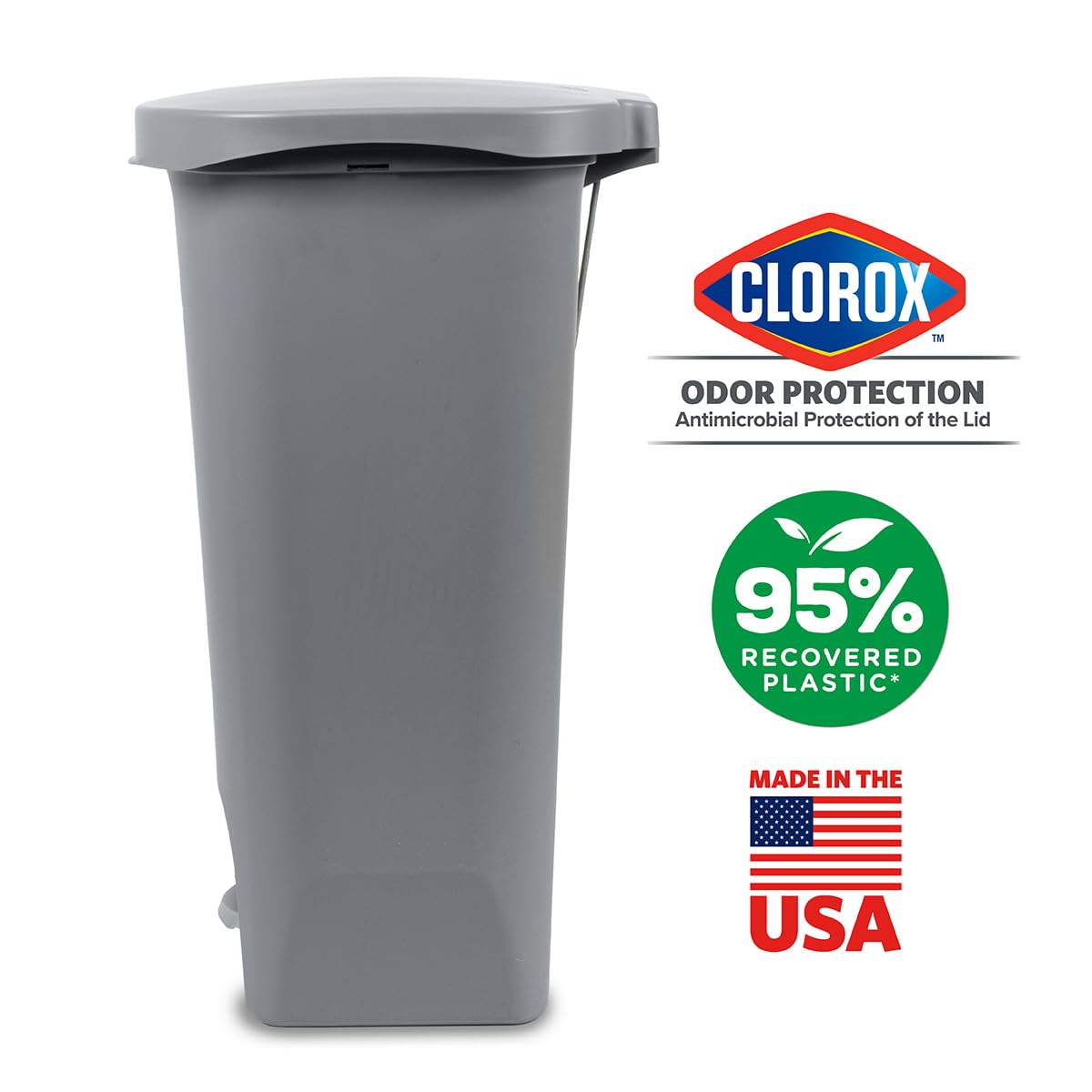 Glad 13 Gallon Trash Can 2 Pack | Plastic Kitchen Waste Bins with Odor  Protection of Lid | Hands Free with Step On Foot Pedal and Garbage Bag  Rings