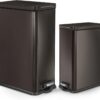 Home Zone Living 8 Gallon and 2.5 Gallon Kitchen Trash Can Combo Value Set, Slim Body Stainless Steel Design, 30 Liter and 9.7 Liter Capacity, Black