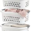 IRIS USA 3 Pack Comfort Carry Laundry Basket, White