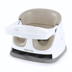 Ingenuity Baby Base 2-in-1 Booster Feeding & Floor Seat with Self-Storing Tray, Cashmere