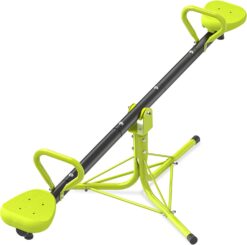 Iyoyo Teeter Totter Seesaw for Kids Outdoor for Ages 4-8 Toddler Seesaw Sit and Spin Teeter Totter Outside Outdoor Toys Swiveling 360 Degrees Rotating for Children Age 3 4 5 6 7 8 (Light Green)