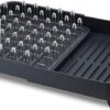 Joseph Joseph 85040 Extend Expandable Dish Drying Rack and Drainboard Set Foldaway Integrated Spout Drainer Removable Steel Rack and Cutlery Holder, Gray