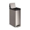KOHLER 23826-ST 13 Gallon Elongated Hands-Free Step Can, Trash Can with Soft-Close and Foot Pedal, Quiet Close Lid, Stainless Steel