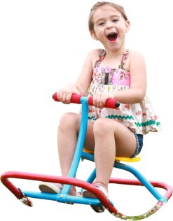 PLATPORTS Kids Rocking Horse Rocking Chair Seesaw: Safe Home Playground Backyard Equipment, Rocker Single Teeter Totter for Youth Junior Kids