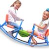 PLATPORTS Kids Teeter Totter Outdoor Seesaw: Play - Children, Boys, Girls, Kid, Youth Ride ON Toy Living Room, Lawn, Backyard, Playground Gifts, Party Ages 3 4 5 6 Rocking HIGH Chair