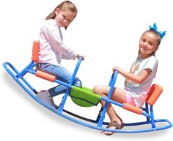 PLATPORTS Kids Teeter Totter Outdoor Seesaw: Play - Children, Boys, Girls, Kid, Youth Ride ON Toy Living Room, Lawn, Backyard, Playground Gifts, Party Ages 3 4 5 6 Rocking HIGH Chair