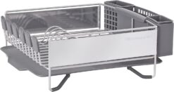KitchenAid Compact Stainless Steel Dish Rack, Satin Gray, 15-Inch-by-13.25-Inch