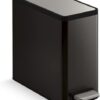 Kohler Bathroom, 2.5 Gallon Small Trash Can with Quiet-Close Lid and Hand Free Foot Pedal, Black Stainless Steel