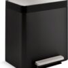 Kohler K-20942-BST 8-Gallon Compact Black Stainless Step Trash Can, Black Stainless,Black Stainless Steel
