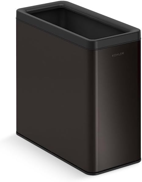 Kohler K-31313-BST 12-Liter Open-Top Trash Can, Black Stainless Steel Kohler K-31313-BST 12-Liter Open-Top Trash Can, Black Stainless Steel