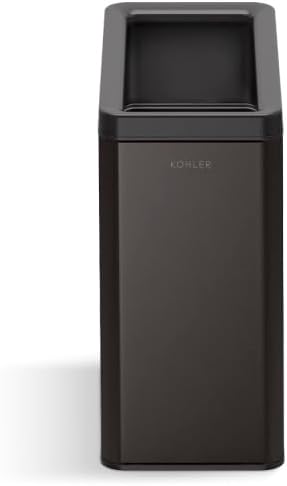 Kohler K-31313-BST 12-Liter Open-Top Trash Can, Black Stainless Steel1