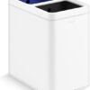 Kohler K-31315-STW 22-Liter Dual-Bin Open-Top Trash Can, White Stainless Steel