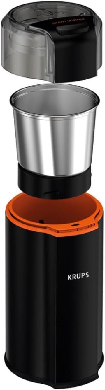  Krups Silent Vortex Coffee and Spice Grinder with Removable  Dishwasher Safe Bowl 12 Cup Easy to Use, 5 Times Quieter 175 Watts Dry  Herbs, Nuts, Black: Home & Kitchen