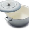 Merten & Storck European Crafted Enameled Iron, Round 7QT Dutch Oven Casserole with Lid, Galaxy Grey