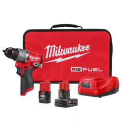 Milwaukee 3403-22 M12 FUEL 12V Lithium-Ion Brushless Cordless 1/2 in. Drill Driver Kit with 4.0Ah and 2.0Ah Battery and Soft Case