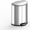 NINESTARS AMZ-SOT-50-3 Step-on Trashcan, 13.2 Gal, Stainless Steel