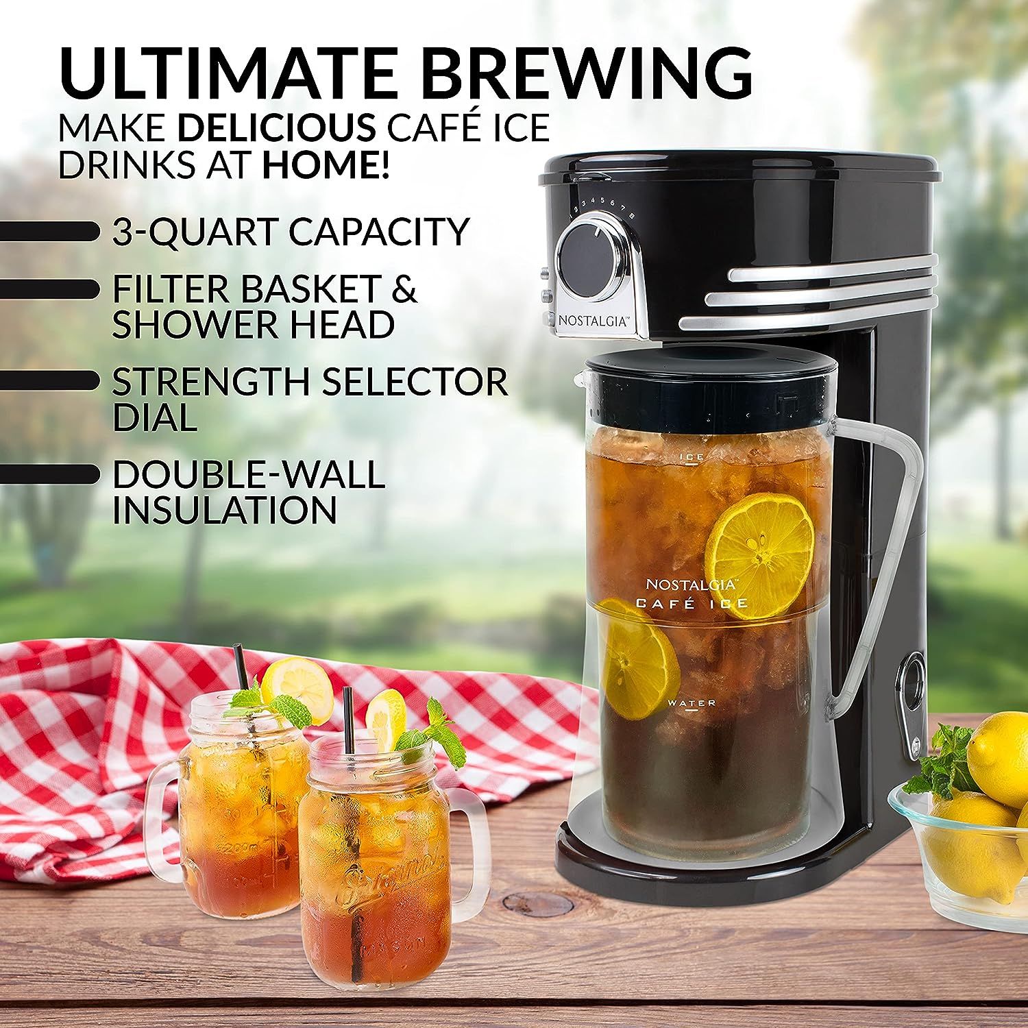 Nostalgia 3-Quart Iced Tea & Coffee Brewing System With Double-Insulated  Pitcher, Strength Selector & Infuser Chamber, Also Perfect For Lattes