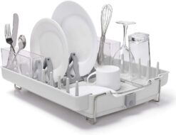 OXO Good Grips Foldaway Dish Rack, White