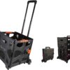 Olympia Tools 85-015 Grand Folding Storage Rolling Cart with Telescopic Handle for Easy Transportation, Weight Capacity up to 150 Pounds