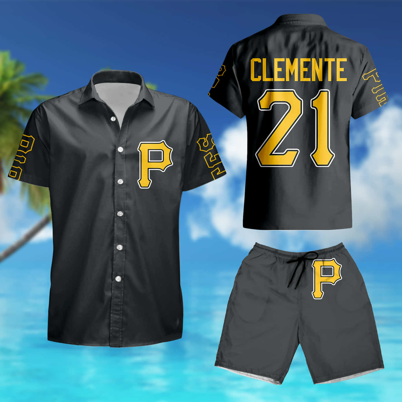 Pittsburgh Pirates Roberto Clemente 21 2020 Mlb Black Polo Shirts - Peto  Rugs