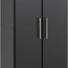 Prepac Elite Deep Storage Cabinet with Fixed and Adjustable Shelves, and More, 24" W x 65" H x 16" D, Black