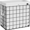 SONGMICS Laundry Hamper, 29 Gal (110L) Laundry Basket, Collapsible Clothes Hamper, Removable and Washable Liner, Metal Wire Frame, for Bedroom Bathroom, Black and White ULCB111W01