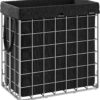 SONGMICS Laundry Hamper, 29 Gal (110L) Laundry Basket, Collapsible Clothes Hamper, Removable and Washable Liner, Metal Wire Frame, for Bedroom Bathroom, Silver and Classic Black ULCB111B01