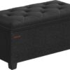 SONGMICS Storage Ottoman Bench, Bench with Storage, for Entryway, Bedroom, Living Room, Black ULSF068B01