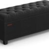 SONGMICS Storage Ottoman Bench, Bench with Storage, for Entryway, Bedroom, Living Room, Black ULSF088B01