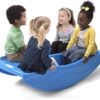 Simplay3 Two Sided Rock and Roll Teeter Totter Seesaw and Climbing Bridge, Fits up to Four Children and Kids for Rocking and Climbing - Indoor/Outdoor - Blue, Made in USA