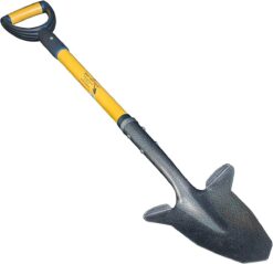 Spear Head Spade Gardening Shovel with Steel-Reinforced Fiberglass Handle, Cushioned D-Grip and Sharp, Hardened-Steel Blade, Award Winning Spade, Model SHFD3 Yellow