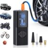 Tire Inflator Portable Air Compressor - 180PSI & 20000mAh Portable Air Pump, Accurate Pressure LCD Display, 3X Fast Inflation for Cars, Bikes & Motorcycle Tires, Balls.