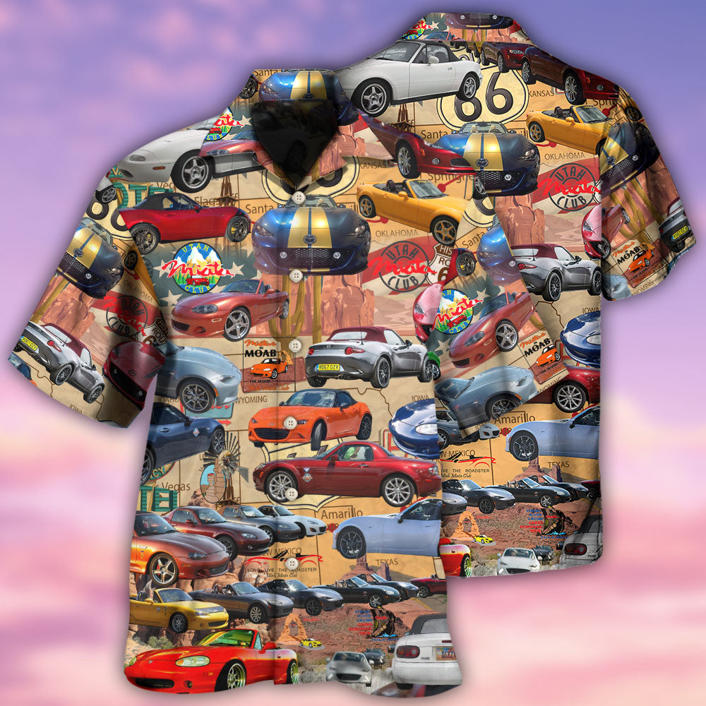 Car Lover Utah Miata Club Route 66 - Hawaiian Shirt | Bigbigmart.com
