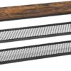 VASAGLE Shoe Bench, 3-Tier Shoe Rack, 11.8 x 39.4 x 17.7 Inches Shoe Shelf Storage Bench with Metal Mesh Shelves and Seat, Free Standing Shoe Organizer for Entryway, Rustic Brown and Black