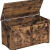 VASAGLE Storage Chest, Storage Trunk with 2 Safety Hinges, Storage Bench, Shoe Bench, Barn Style, 15.7 x 31.5 x 18.1 Inches, for Entryway, Bedroom, Living Room, Rustic Brown ULSB062T01